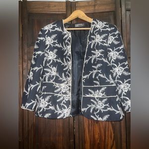 Liz Claiborne‎ suits jacket navy embroidered flowers size 12